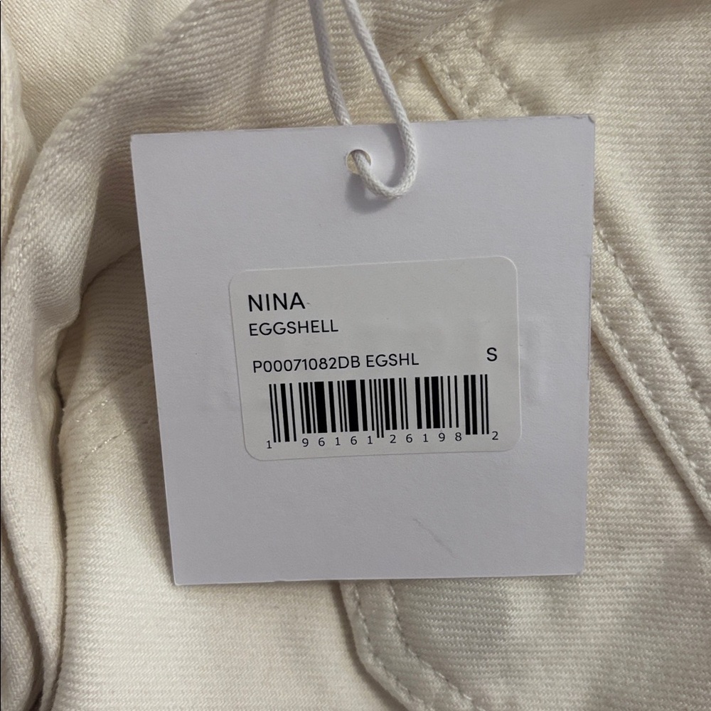 Pistola Nina Cotton Denim Mini Dress in Eggshell Size Small - Picture 11 of 13